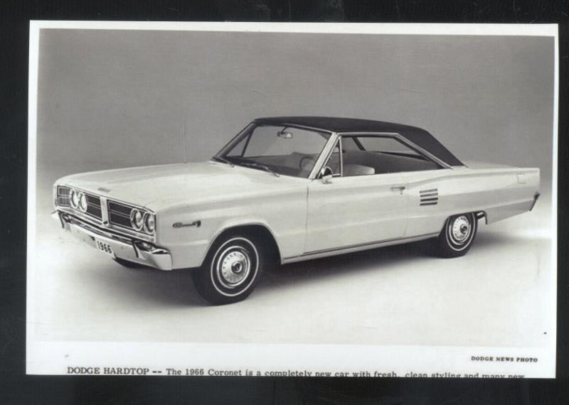 1966 DODGE CORONET CAR DEALER ADVERTISING POSTCARD '66 MOPAR HARDTOP