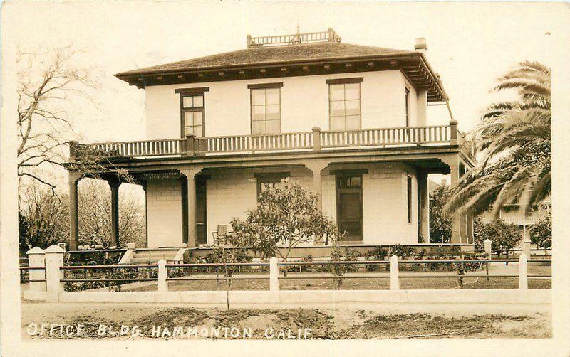 1935 Hammonton California Office Building RPPC Real photo postcard 2198