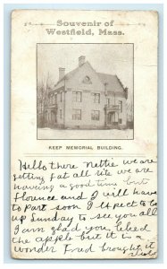 1905 Keep Memorial Building Souvenir Of Westfield Massachusetts MA Postcard