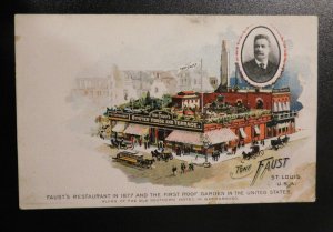 Mint USA Advertising Postcard Tony Faust St Louis MO Restaurant Roof Garden