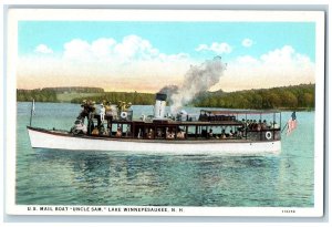 c1920s US Mail Steamer Uncle Sam Lake Winnipesaukee New Hampshire NH Postcard