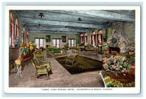 View Of Lobby Casa Marina Hotel Jacksonville Beach Florida FL Unposted Postcard 