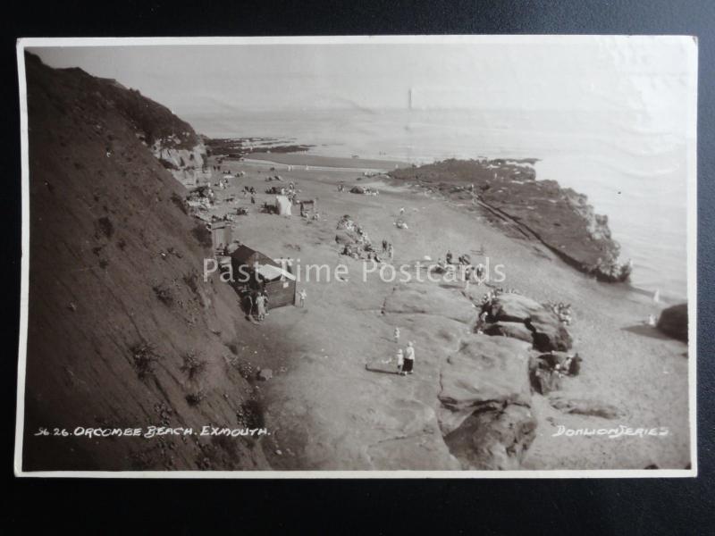 Devon EXMOUTH Orcombe Beach c1930 RP Postcard by Donlion Series 96.26