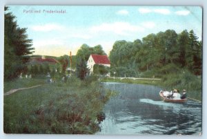 Lolland Denmark Postcard Lot at Frederiksdal Boat Canoeing c1910 Antique