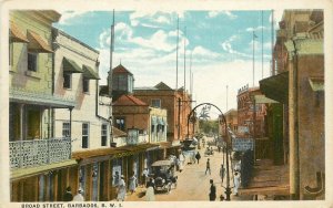 c1920 Postcard, Broad Street Scene, Bridgetown Barbados, B.W.I. Unposted