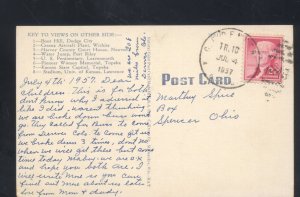 NORTH KANSAS STATE MAP VINTAGE LINEN POSTCARD