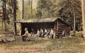Fourth Lake New York Open Camp in the Adirondacks Vintage Postcard AA110060