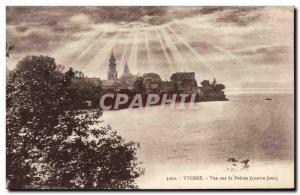 Old Postcard Yvoire View Pointe against day