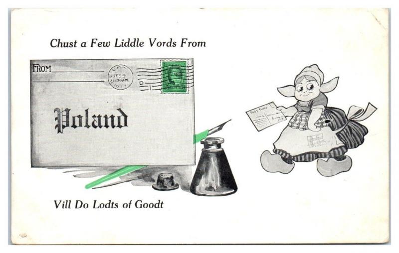 1913 Chust a Few Liddle Vords from Poland, NY Vill Do Lodts of Goodt Postcard