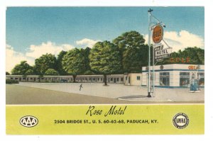 KY - Paducah. Rose Motel & Gulf  Gas Station ca 1950