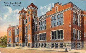 Wells High School Steubenville Ohio 1910c postcard