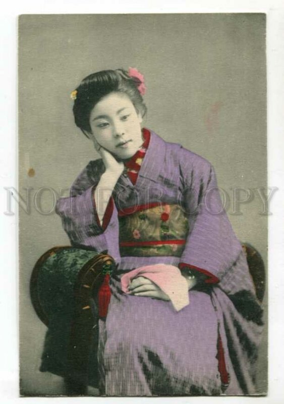 3119406 Japan GEISHA girl w/ Scarf Vintage tinted PC