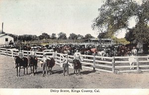 Dairy Scene, Kings County, California Ranch Farmers Horses 1910s Kropp Postcard