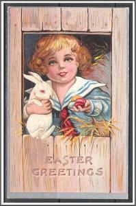 Easter Greetings - Advertising #7028 Art Mfg. - Embossed - [MX-187]