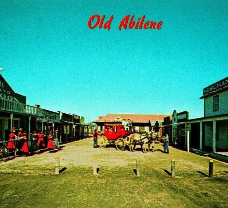 Abiline Kansas KS Old Texas Street View UNP Vtg Chrome Postcard  T13