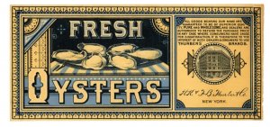 1870s-80s Thurber Can Label Fresh Oysters #6M