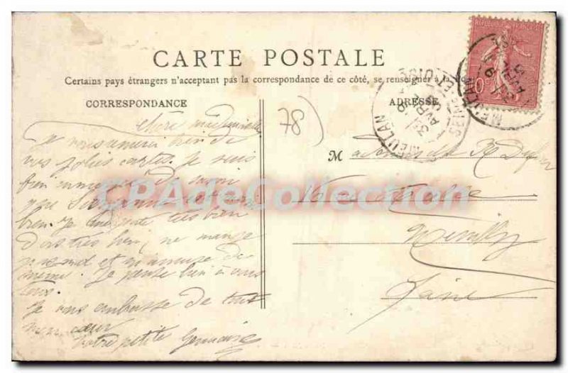 Postcard Old Bridge Meulan