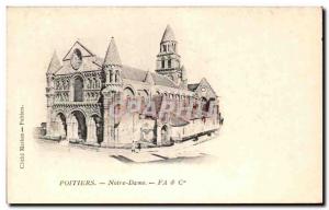 Old Postcard Poitiers Notre Dame