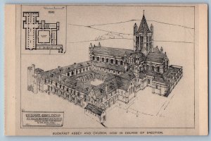 Buckfastleigh Devon England Postcard Buckfast Abbey and Church c1910 Antique