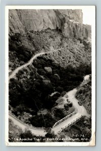 RPPC Fish Creek Canyon AZ-Arizona, The Apache Trail, Real Photo c1960 Postcard