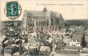 Old Postcard Saint Quentin View from Belfry Basilica