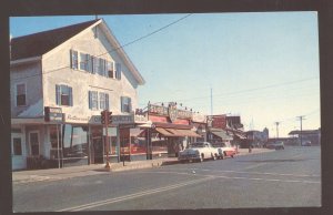 CAPE COD MASSACHUSETTS BUZZARDS BAY DOWNTOWN STREET OLD CARS POSTCARD