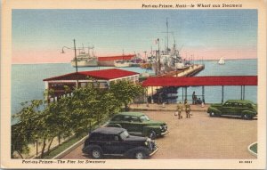 Port Au Prince Haiti Wharf aux Steamers c1953 Couba Linen Postcard F52
