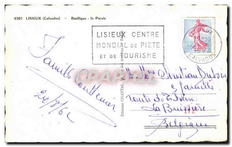 Old Postcard Lisieux Basilica Le Parvis
