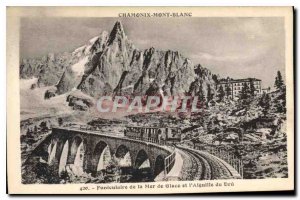 Old Postcard Chamonix Funicular of the Mer de Glace and the Aiguille du Dru T...