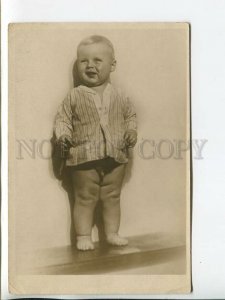 463335 USSR 1934 year Leningrad children's series smiling kid Gershman's photo