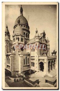 Postcard Old Paris Montmartre strolling the Basilique du Sacre Coeur