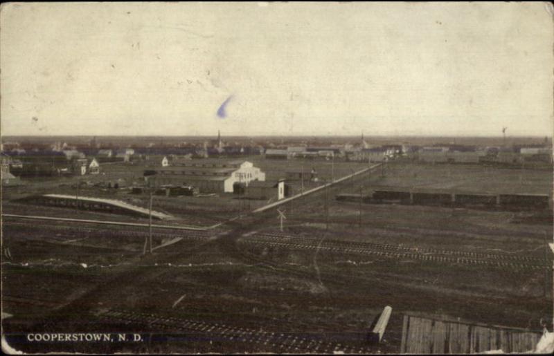 Cooperstown ND General View c1910 Postcard