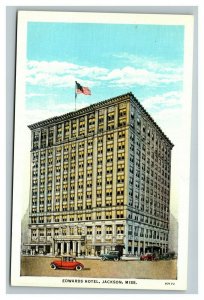 Vintage 1920's Postcard Antique Autos Edwards Hotel Jackson Mississippi