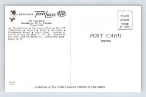 Kamloops B.C. Canada Travel Lodge Postcard