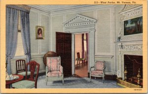 postcard West Parlor, Mt. Vernon, Va.