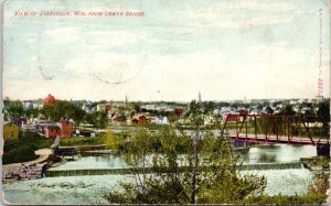 1910s View from Lower Bridge Janesville Wisconsin Postcard