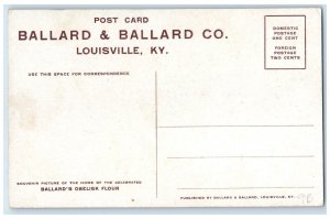 c1910 Home of Celebrated Ballard's Obelisk Flour Louisville KY Postcard