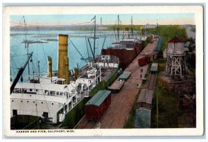 c1910 Harbor Pier Steamer Ship Gulfport Mississippi MS Vintage Antique Postcard