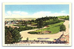 Skyline Drive Rapid City So. Dak. South Dakota Scenic Postcard