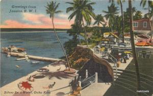 1952 Silver Seas Hotel Waterfront JAMAICA linen Cleary Elliott postcard 3057