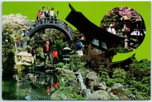 Postcard - The Torii and waterfall, Japanese Tea Garden - San Francisco, CA