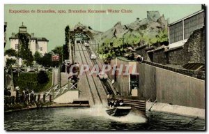 Old Postcard Belgium Brussels Exposition 1910 Kermesse Water Fall