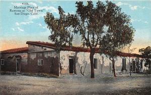 SAN DIEGO CA MARRAGE PLACE OF RAMONA AT OLD TOWN POSTCARD c1930s