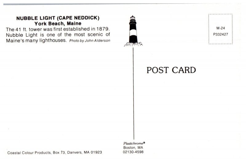 Nubble Light Cape Neddick Maine Coastal Vintage Lighthouse Postcard