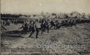 A German Charge, Fixed Bayonets Military, WW I Unused crease top right corner...