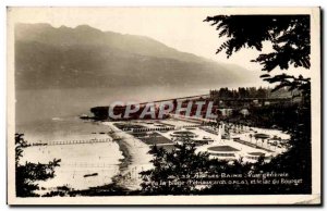 Old Postcard Aix les Bains General view of the Beach