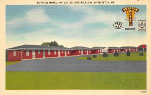 Royston, GA Georgia  ROYSTON MOTEL~Martin Neal  ROADSIDE ca1940's Linen Postcard