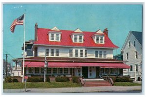 c1950 Plymouth Inn Restaurant Flag Entrance Ocean City New Jersey NJ Postcard 