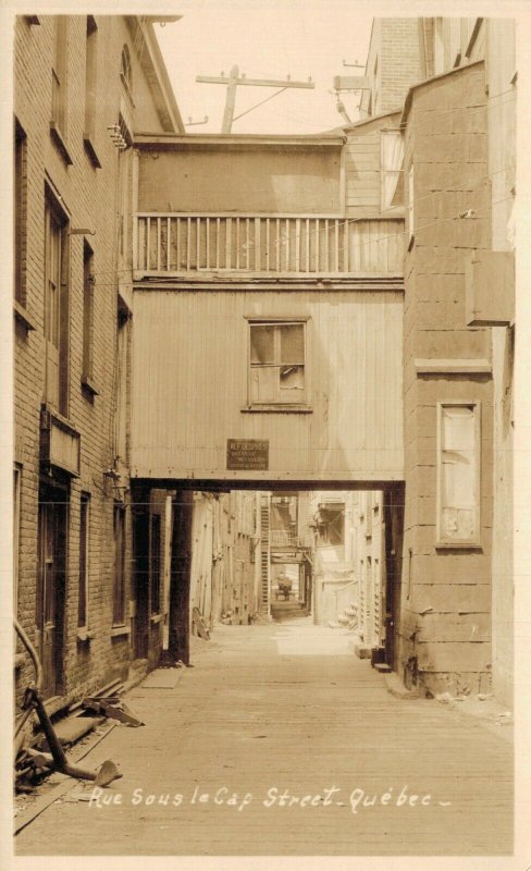 Canada Rue Sous Le Cap Street Quebec Vintage RPPC 07.74 