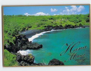 Postcard Black Sands Beach Wai'anapanapa State Park Hana Coast Hawaii USA